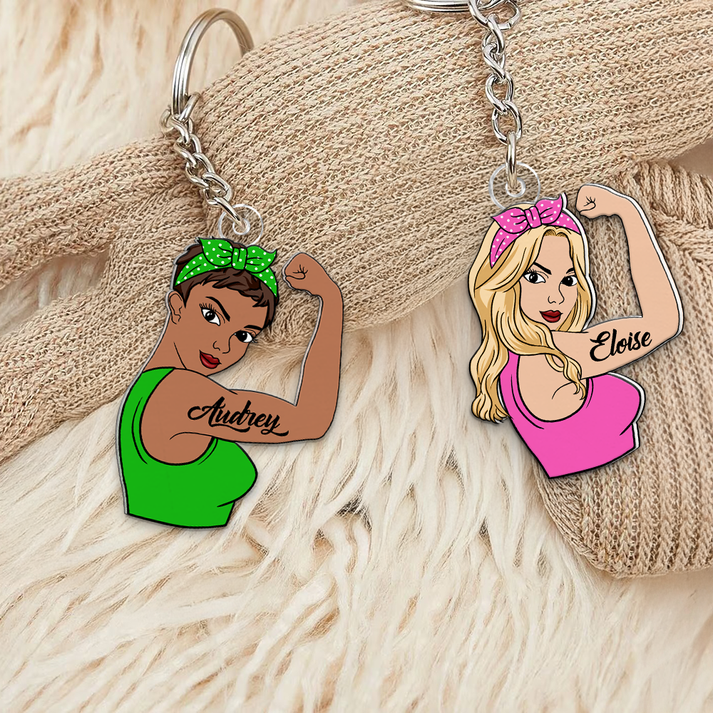 Personalized Gifts For Strong Girl Keychain 04QHHU230125TM-Homacus