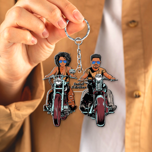 Personalized Gifts For Couple Motocross Keychain 03QHHU090125TM-Homacus