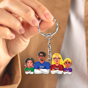 Personalized Gifts For Football Lover Family Keychain 032QHHU200125HG-Homacus