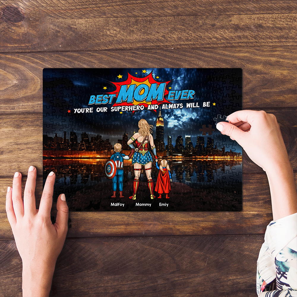 Personalized Gifts For Mom Jigsaw Puzzle Mother's Day Super Mom 01ACHU050425PA-Homacus