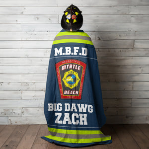 Fire Department Blanket - Custom Fire Station Logo Gifts For Firefighter With Name, Number Tag-Homacus