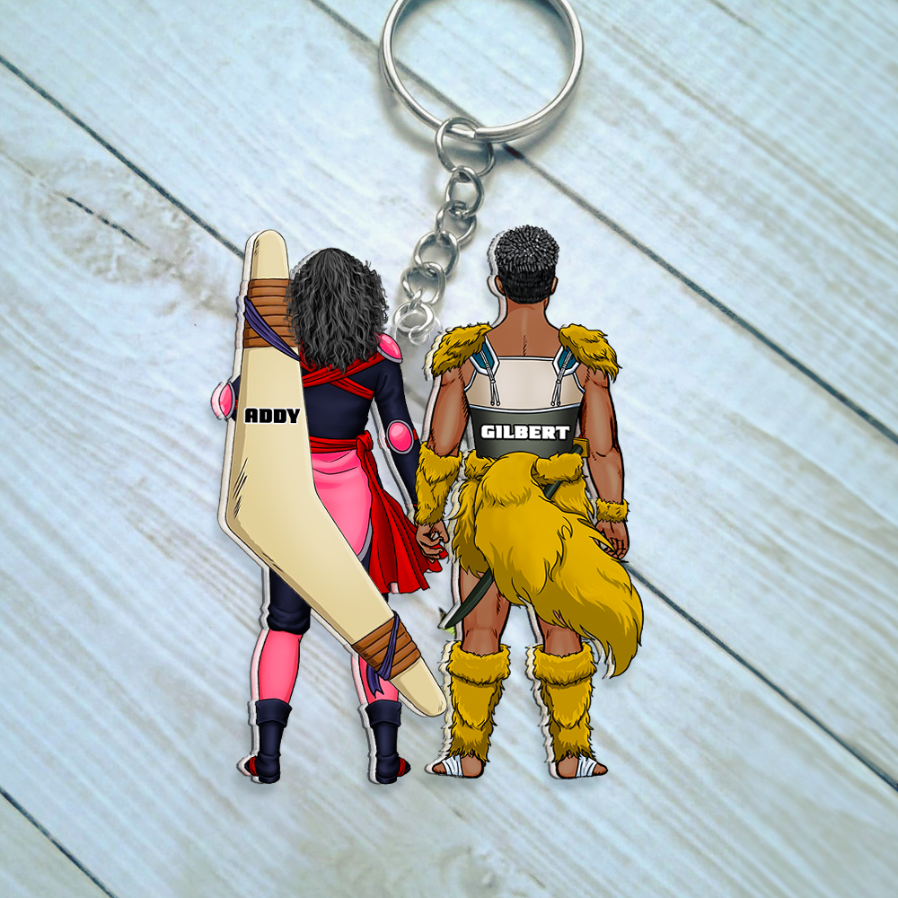 Personalized Gifts For Couple Keychain Anime Couple 06QHHU130125PA-Homacus