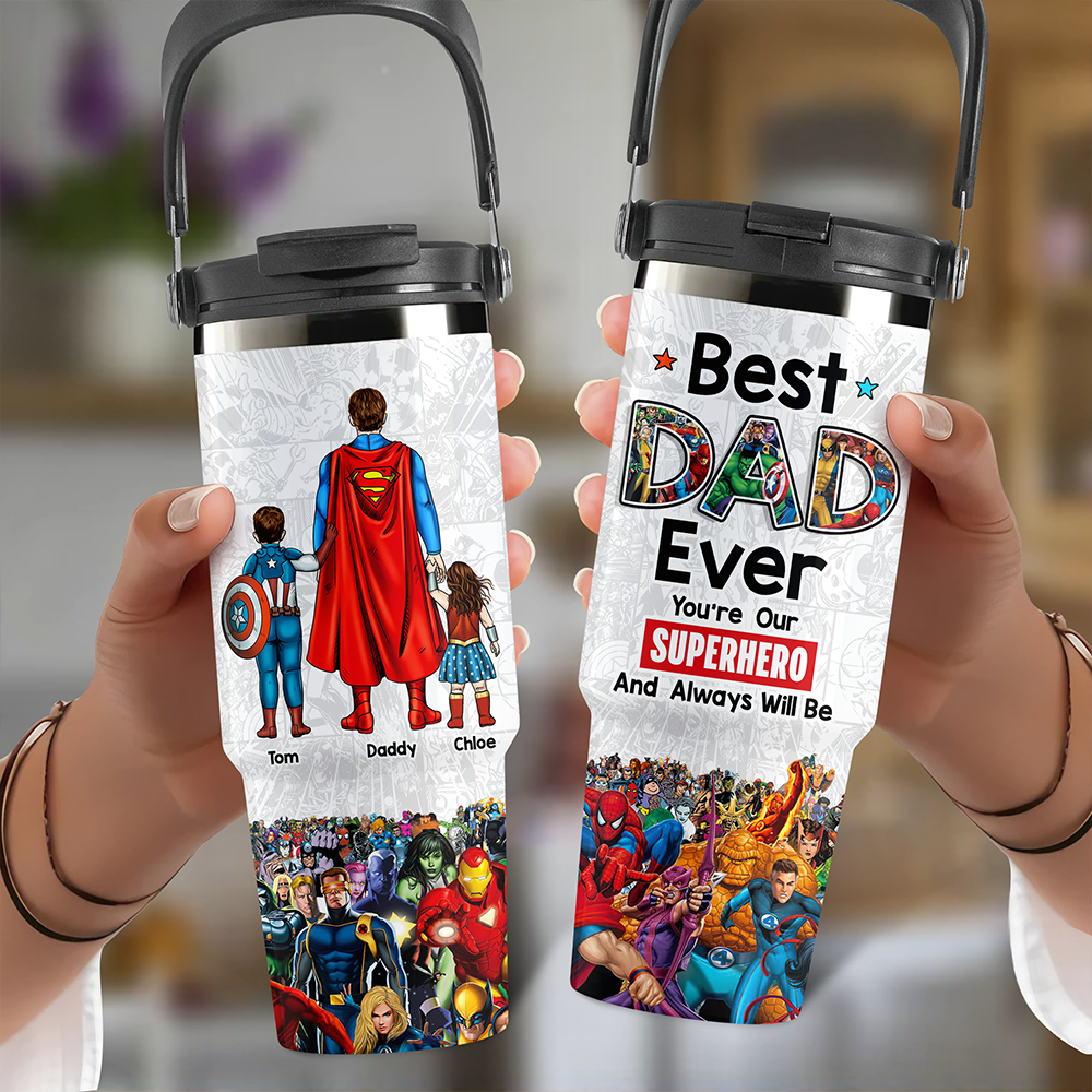 Personalized Gifts For Dad Tumbler Cup Super Dad 012ACHU010425PA-Homacus