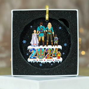 Video Game Family Ornament - Personalized Gifts For Family With Swords-Homacus