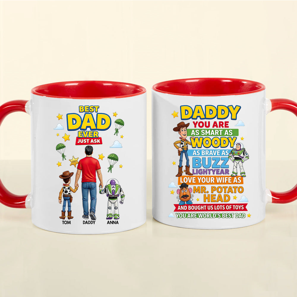 Best Dad Ever Cartoon Coffee Accent Mug - Personalized Gifts For Father's Day Coffee Mug 01HUDT250526-Homacus