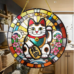 Personalized Gifts For Christmas Suncatcher Ornament 52ACQN240824 Lucky Cat-Homacus