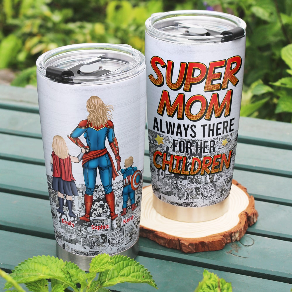 Super Mom Tumbler - Personalized Gifts For Mother's Day-Homacus