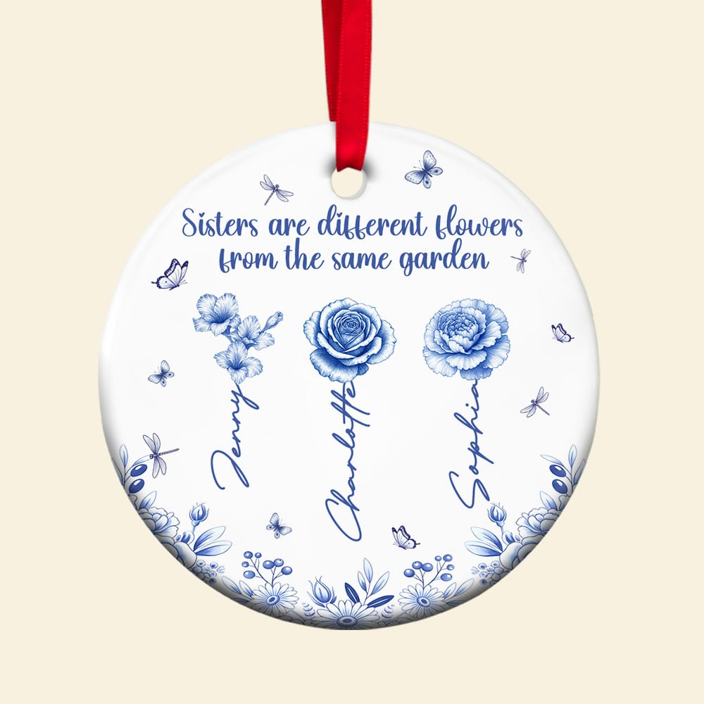Birth Month Flowers Personalized Gifts For Besties Christmas Ceramic Ornament 03pgtn230825-Homacus