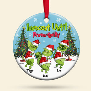 Personalized Gifts For Cat Lover Ornament 03hutn190724 Christmas Grumpy Green Cats-Homacus