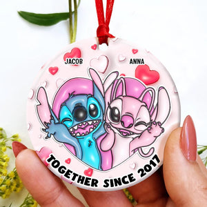 Sweet Cartoon Couple, Personalized 03NAPU261023 Ornament, Gift For Christmas-Homacus