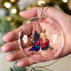 Friends Ornament - Long Distance - Personalized Gifts With Custom State For Besties-Homacus