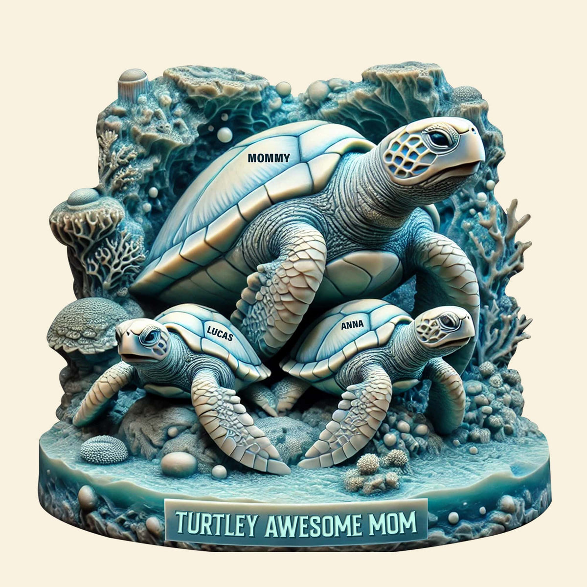 Sea Turtle Plaque Personalized Gifts For Mom 02qhtn0030525-Homacus
