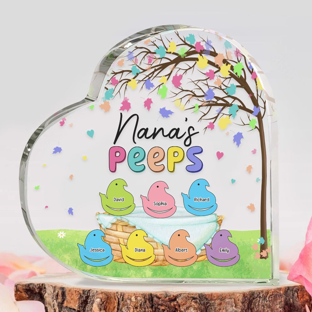 Personalized Gifts For Mom Heart Plaque Nana's Peeps-Homacus