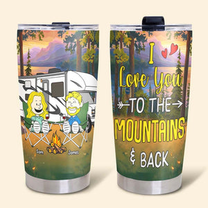 Personalized Gifts For Camping Couple Tumbler, Happy Campers Couple 01qhtn150125pa I Love You To The Mountains And Back-Homacus