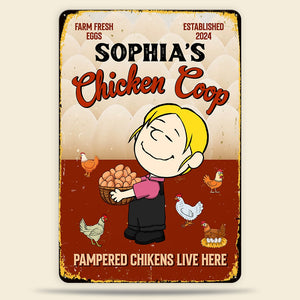 Personalized Gifts For Farmers Metal Sign 01totn180225hg Chicken Coop Pampered Chickens Live Here-Homacus