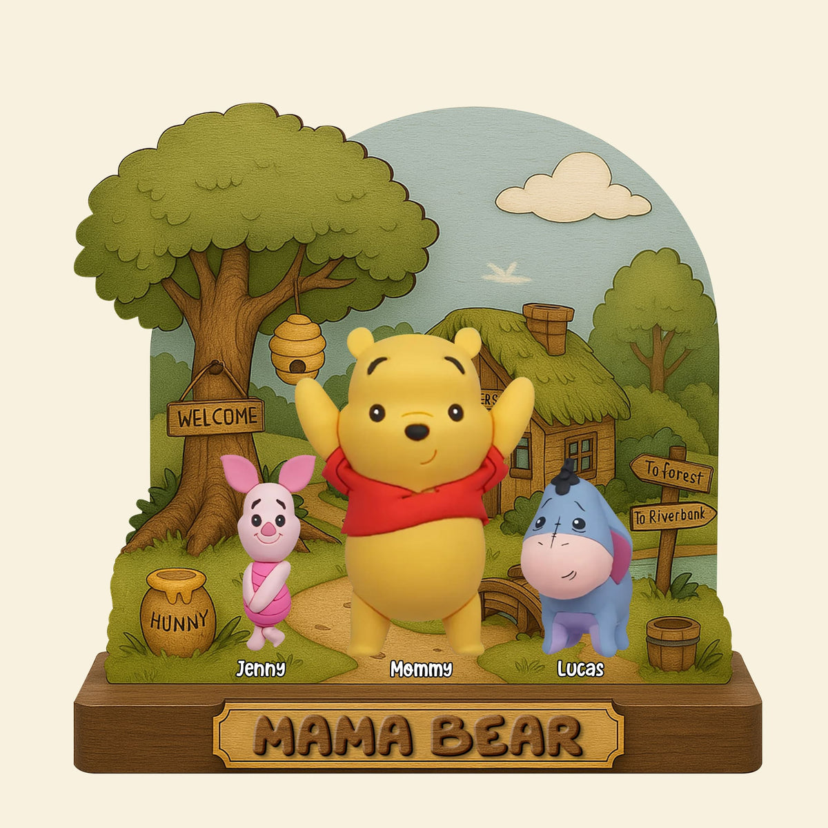 Personalized Gifts For Mom Plaque Mama Bear 05natn150425-Homacus