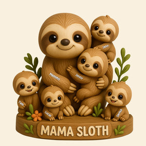 Personalized Gifts For Mom Plaque Mama Sloth 06natn150425-Homacus