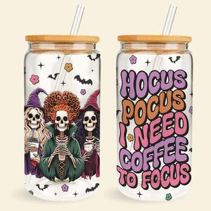 Personalized Gifts For Horror Fans Glass Can, I Need Coffee To Focus 03qhtn310824-Homacus