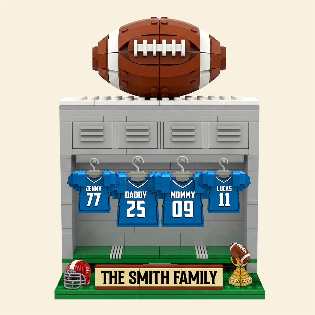 Football Family Plaque - Personalized Gifts For Family 03ohtn060625-Homacus