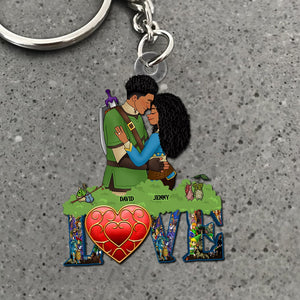 Personalized Gifts For Couple Keychain 03qhtn061224hg Couple Playing Game Together-Homacus