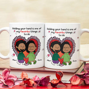 Personalized Gift For Couples Valentine White Mug Couple Holding Hand 01KALU261224DA-Homacus