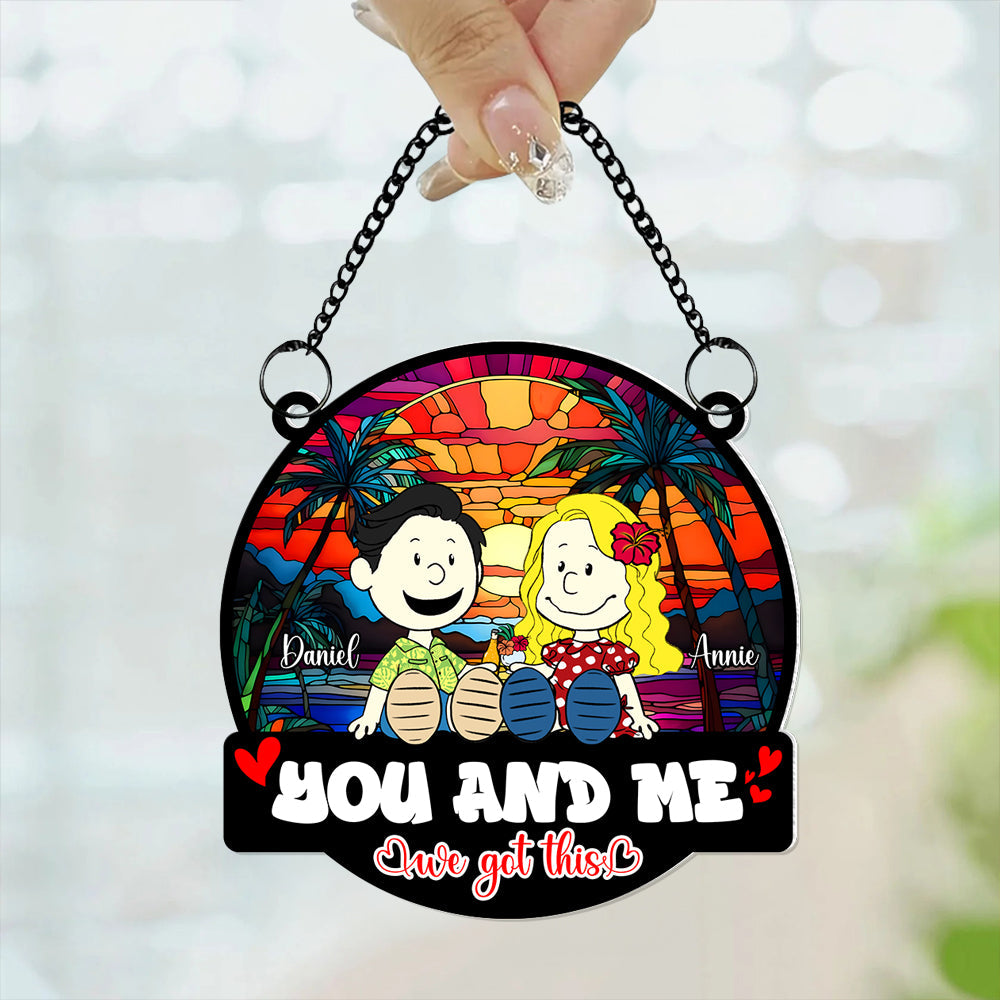 Personalized Gifts For Couples Suncatcher Ornament Couple Enjoying Summer 01TOLU150125PA-Homacus