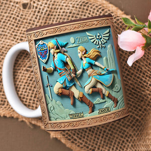 Personalized Gift For Game Loving Couple White Mug, Adventurer & His Princess 04QHDT231224-Homacus