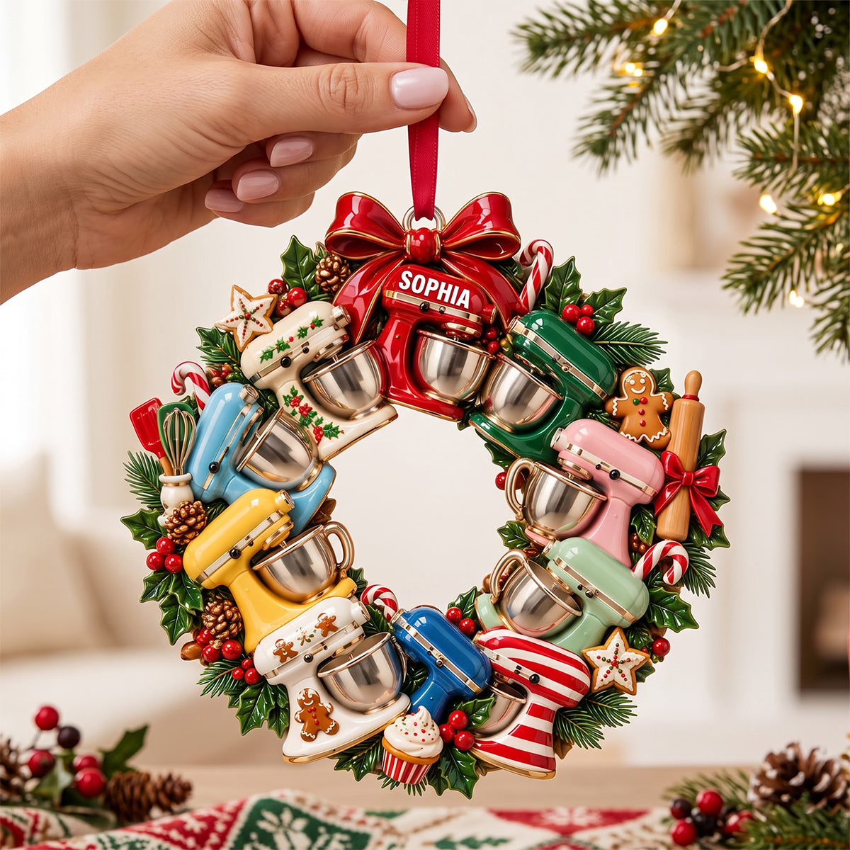Baking Mixer Circle Train Acrylic Ornament, Personalized Gifts For Baking Lovers 07qhtn300926
