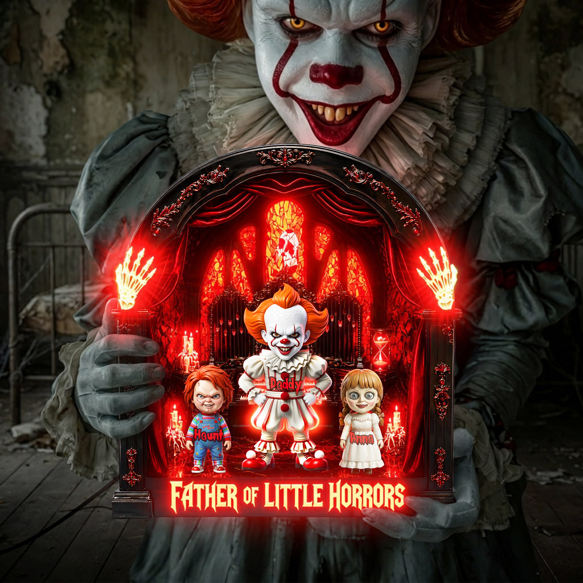 Horror Fans Dad And Kids Acrylic Light Box - Personalized Gifts For Father's Day Light Box 05TYLU120526-Homacus
