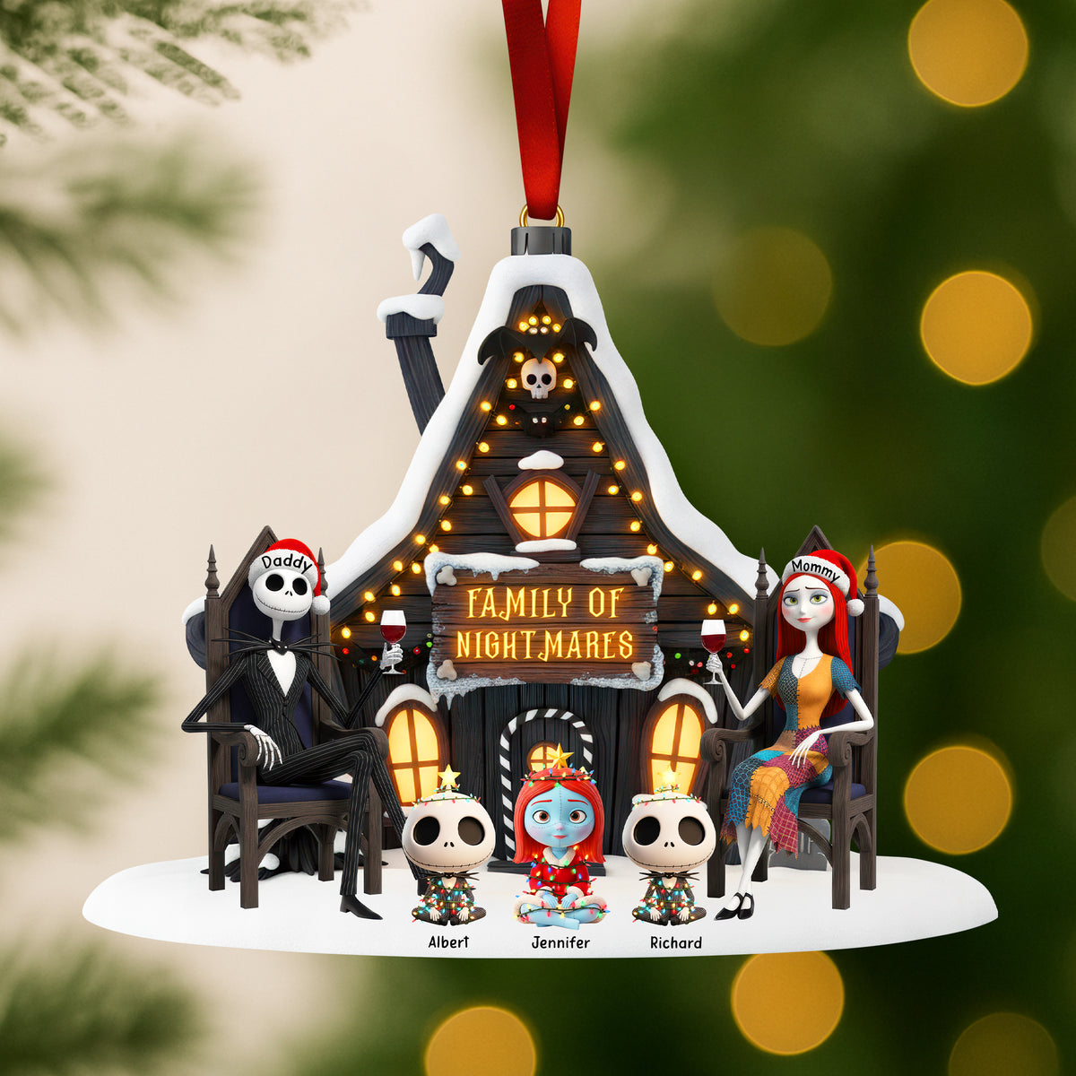 Spooky Family Christmas Ornament - Personalized Gifts For Family 03ohqn171025-Homacus