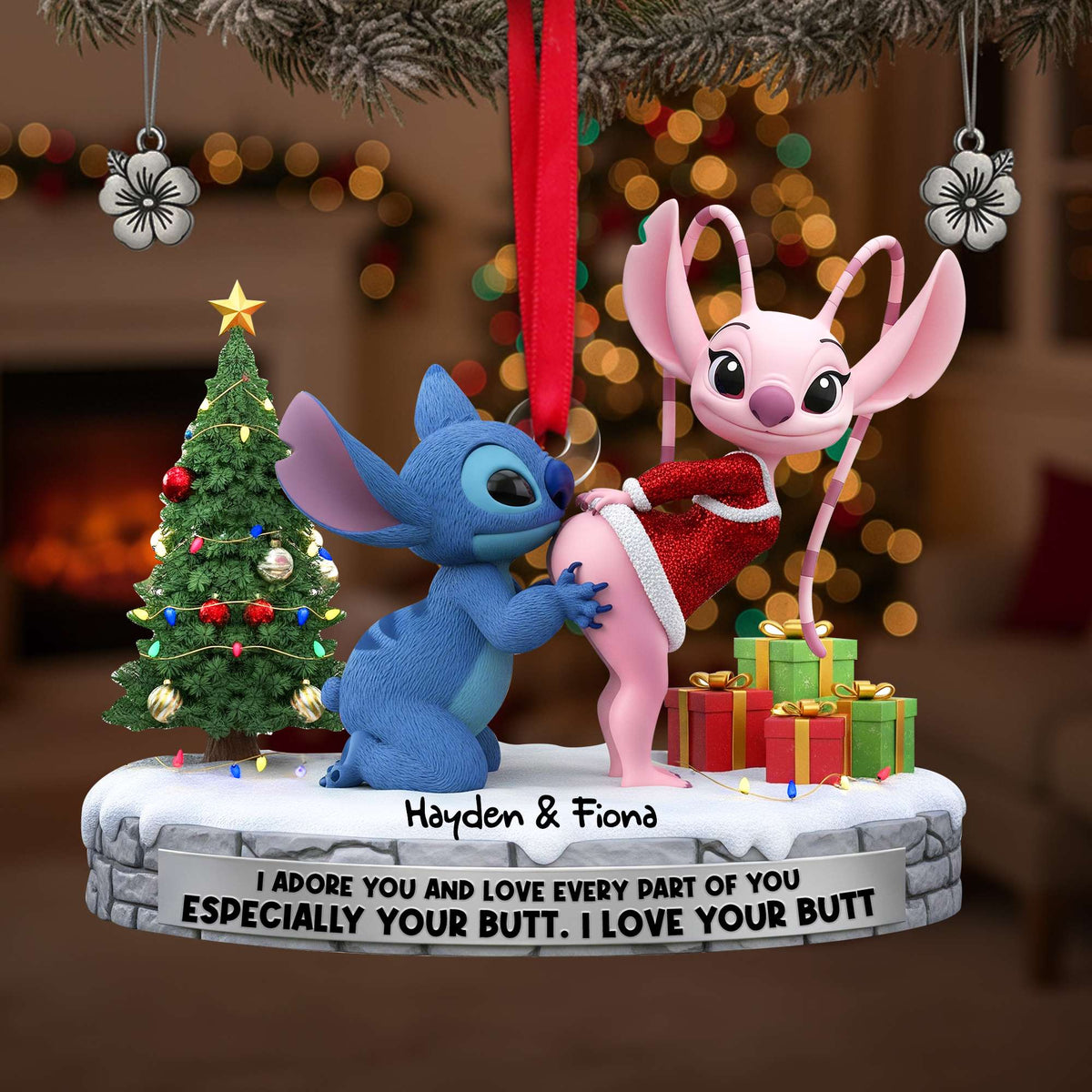 Christmas Couple Ornament - Personalized Gifts For Couple 07OHLU120925-Homacus