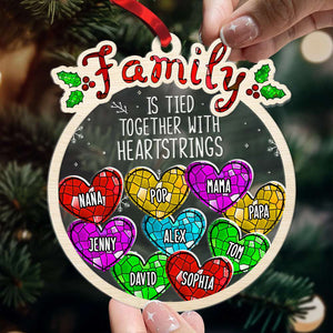 Personalized Christmas Gifts For Family, Family Is Tied Together With Heartstrings Ornament 02ACDT191024-Homacus