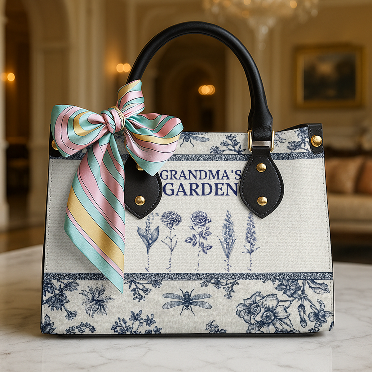 Grandma's Garden Leather Bag - Personalized Gifts For Grandma 02ohlu010825-Homacus
