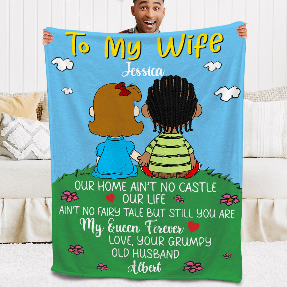 Personalized Gift For Couple Blanket Cartoon Characters 03TOQN021224HG-Homacus