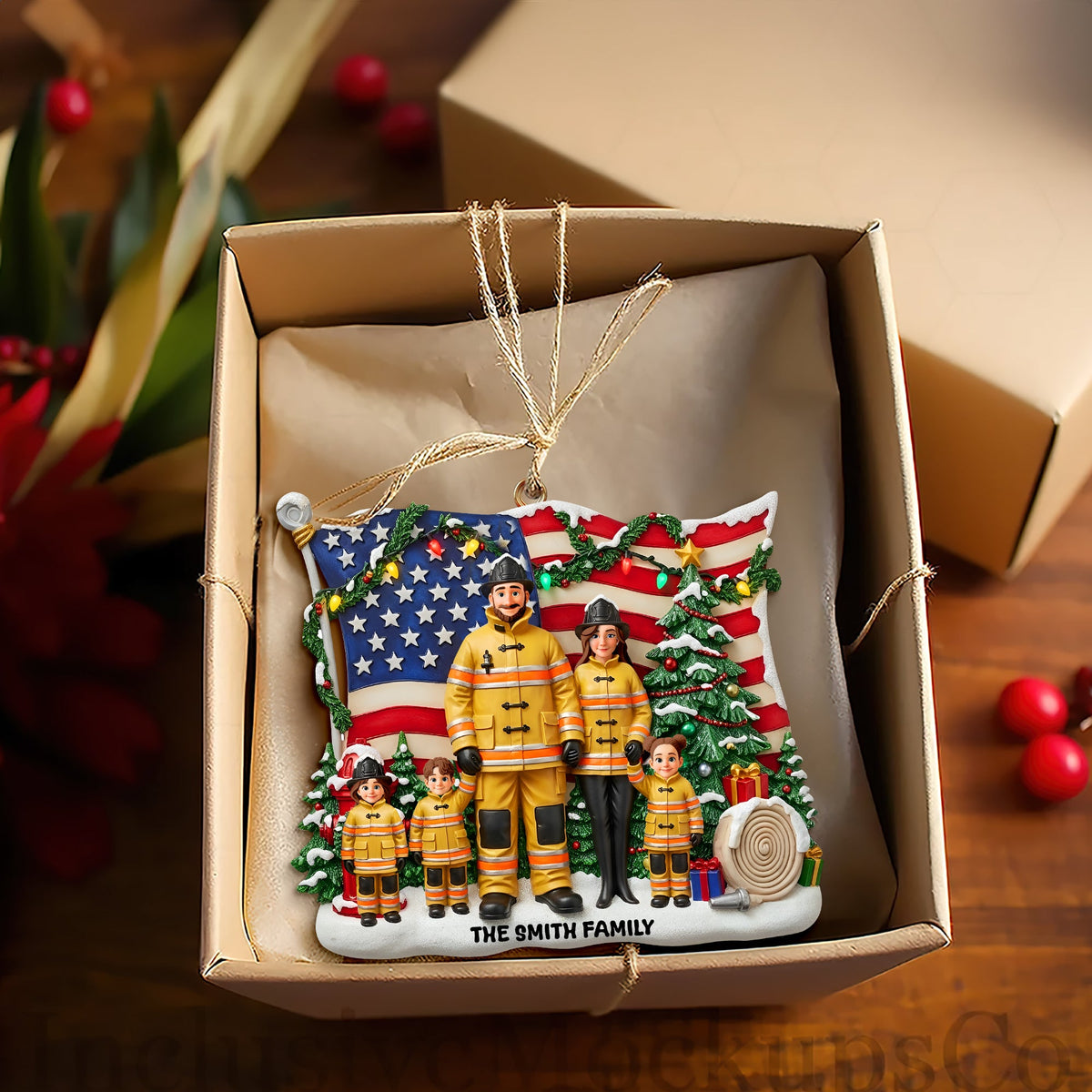 Pride Firefighter Christmas Ornament - Personalized Gifts For Family 04TOLU180925-Homacus