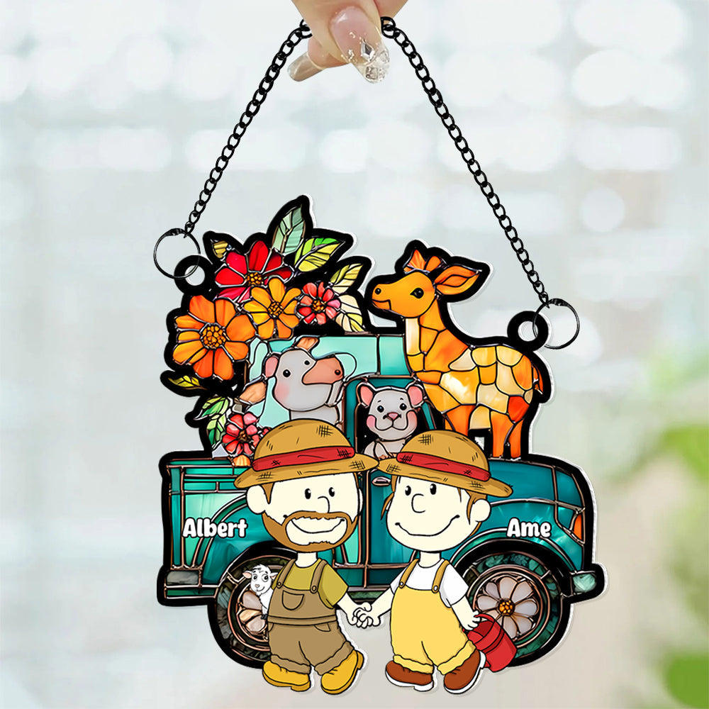 Personalized Gifts For Farmer Couples Suncatcher Ornament Farm Sweet Farm 01KALU140125HG-Homacus