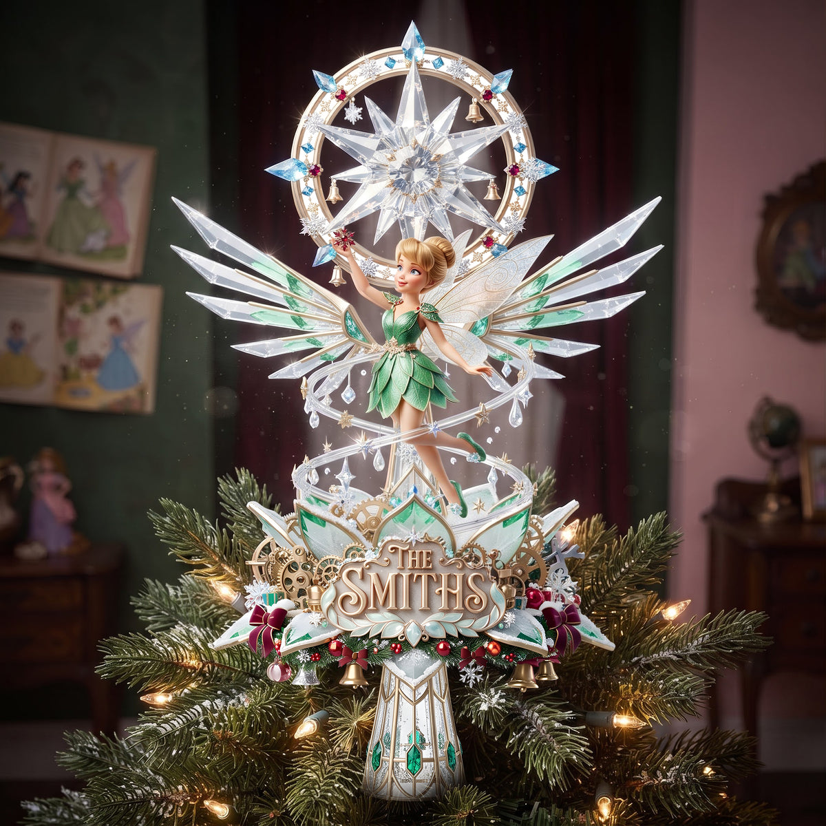 Winter Fairy Acrylic Christmas Tree Topper -  Personalized Gifts For Christmas 02halu020926