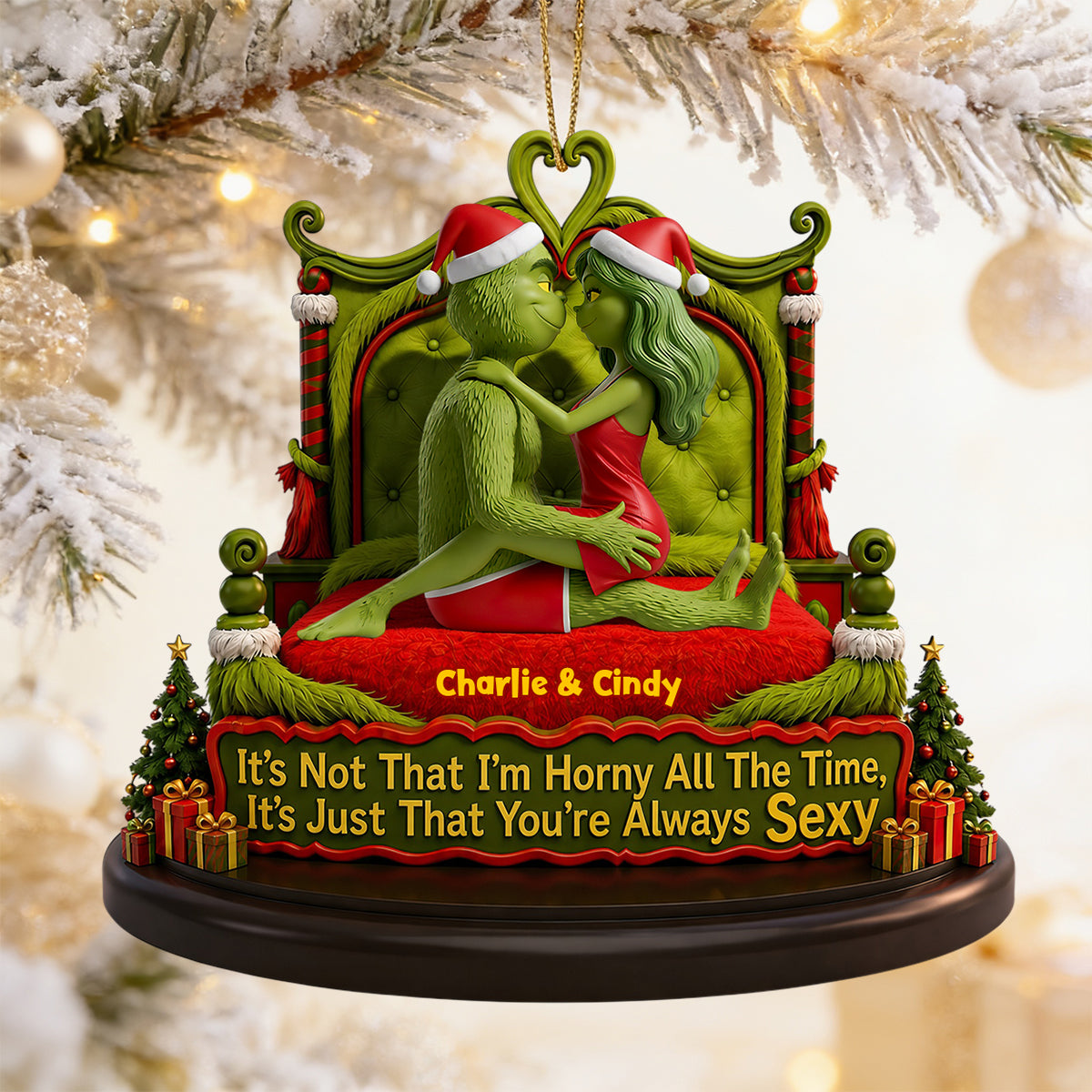 Playful Couple Acrylic Ornament - Personalized Christmas Gifts For Couple 01ohdt150926
