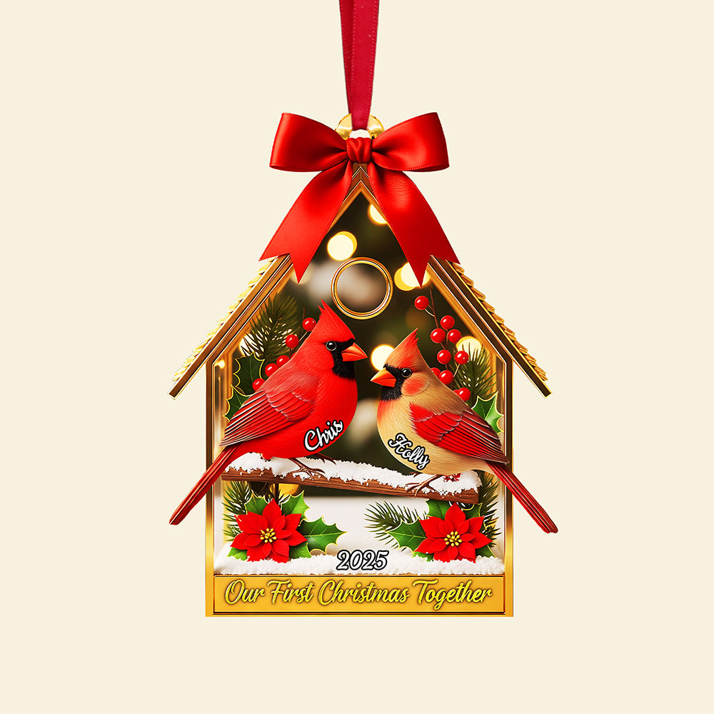 Couple Cardinal Christmas Ornament - Personalized Gifts For Couple 02pgta080925-Homacus