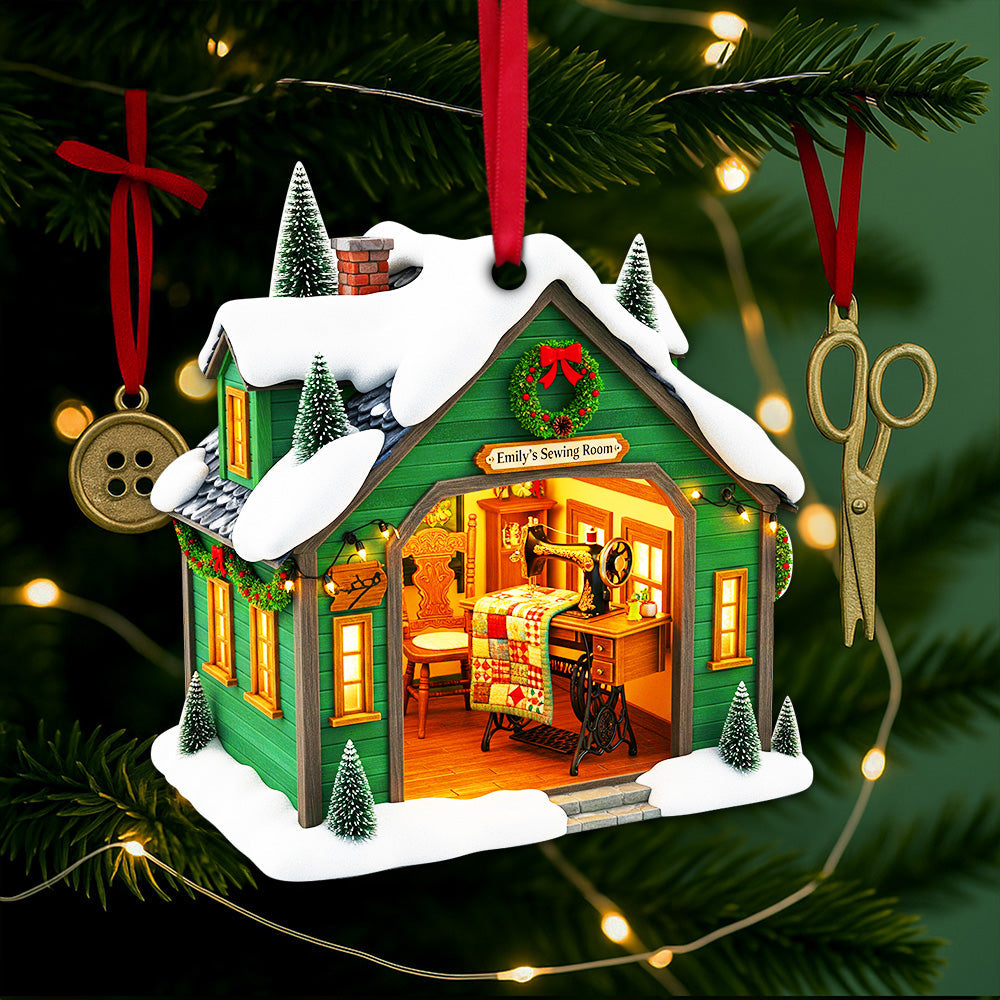 Sewing Room Christmas Ornament - Personalized Gift For Sewing Lovers 06OHLU140825-Homacus