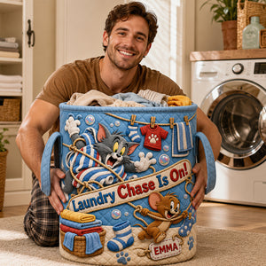 Playful Quilted Laundry Basket - Personalized Gifts 02hadt180726-Homacus