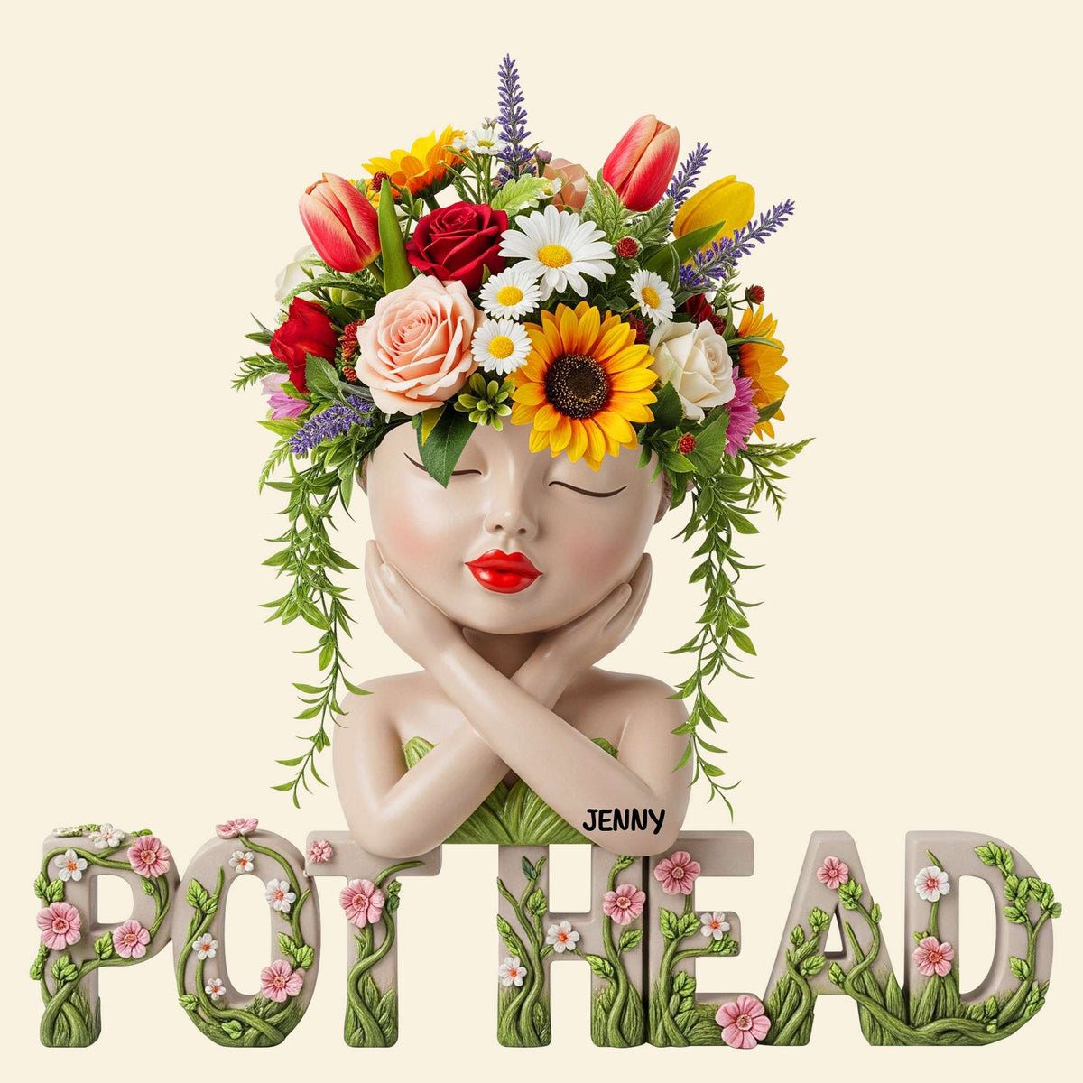 Pot Head Girl Acrylic Plaque - Personalized Gifts For Gardening Girl 03natn030625-Homacus
