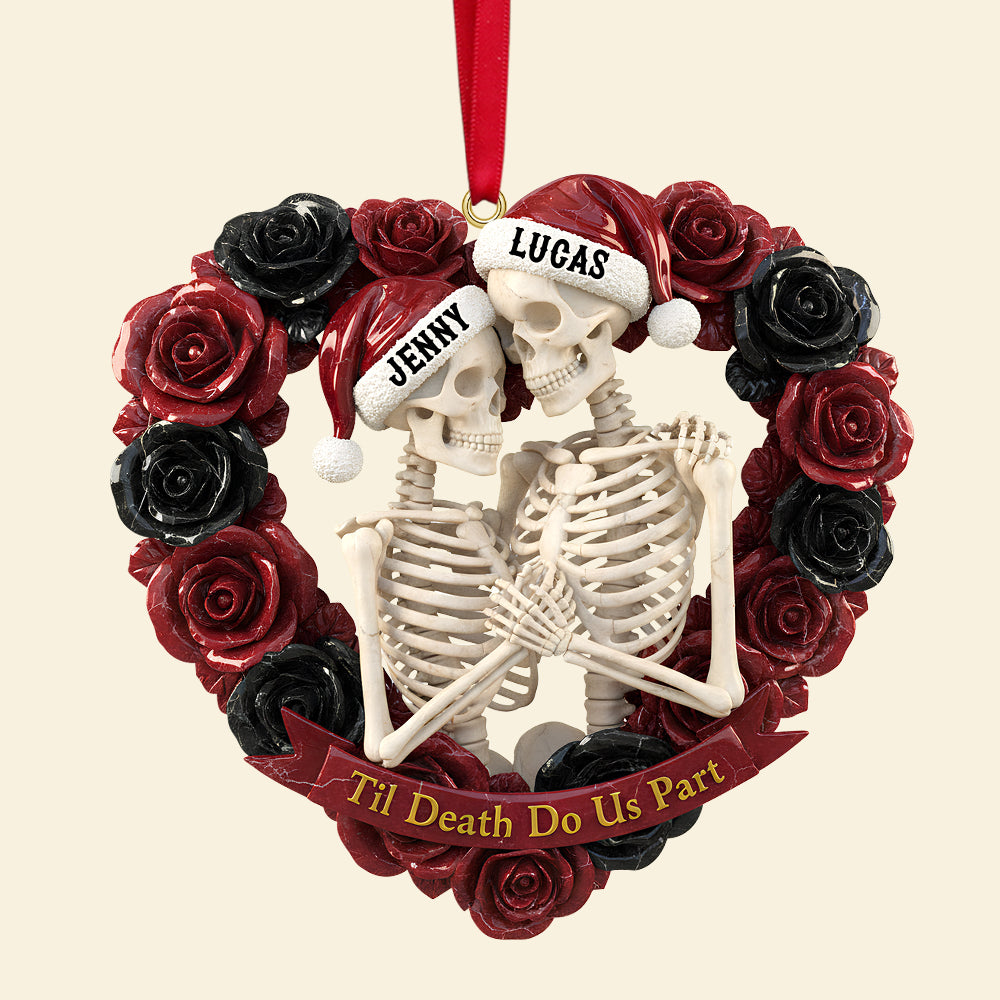 Personalized Gifts For Couple Christmas Skull Couple Ornament 02natn111025-Homacus