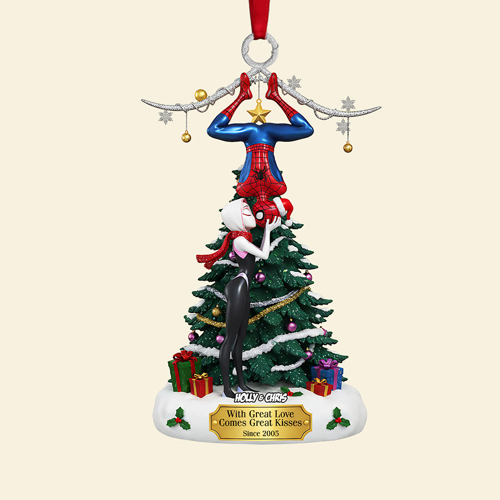 Personalized Gifts For Christmas, Cheeky Kissing Couple Acrylic Ornament 03nata061025-Homacus