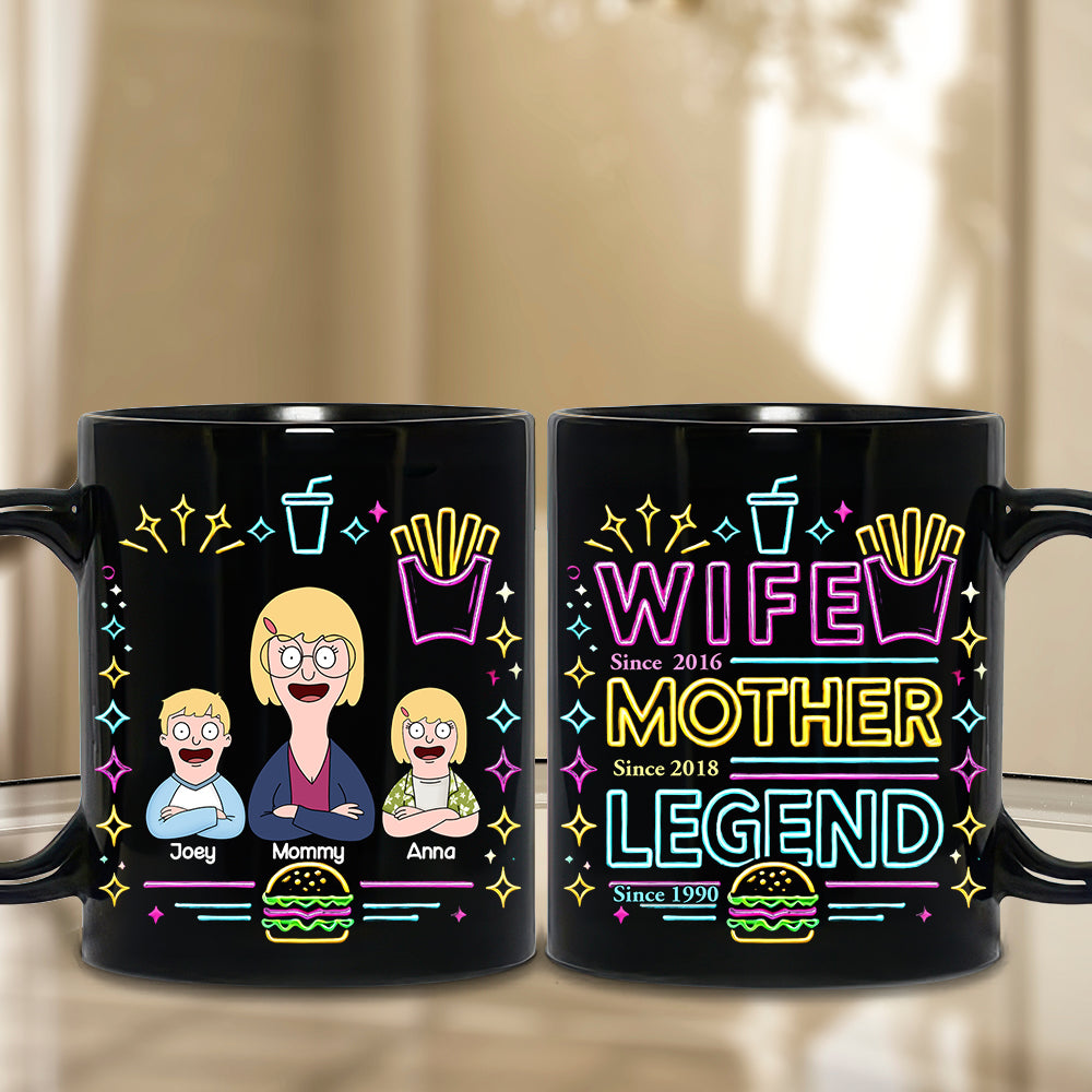 Personalized Gifts For Mom Black Mug, Legend Wife Mom 04TGLU070325HG-Homacus