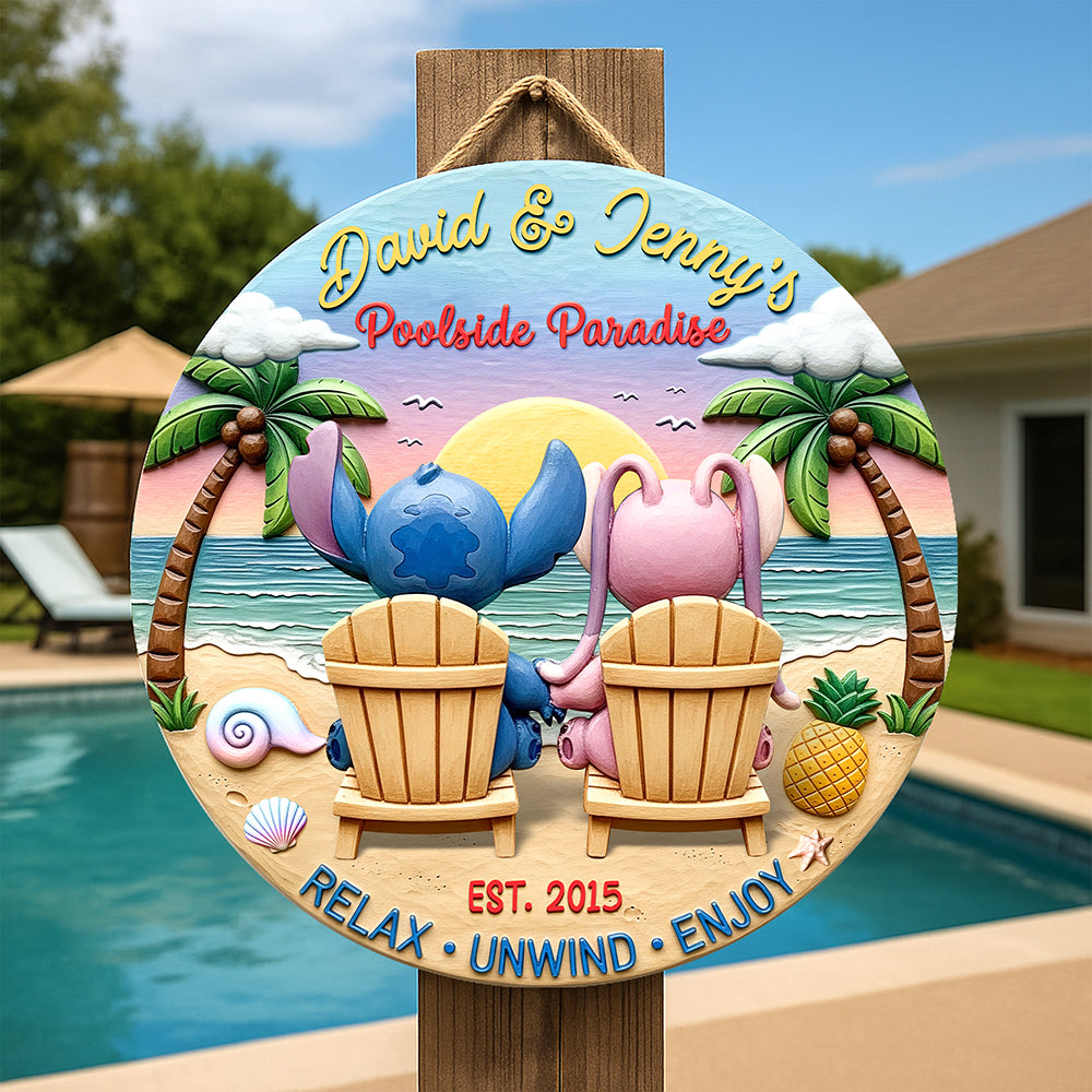 Cute Monster Couple Wood Sign - Personalized Gifts For Couple 01naqn060625-Homacus