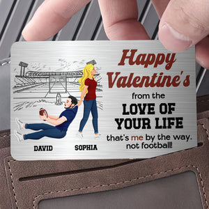 Personalized Gifts For American Football Couple Wallet Card, Funny Message 02qhdt091224pa-Homacus