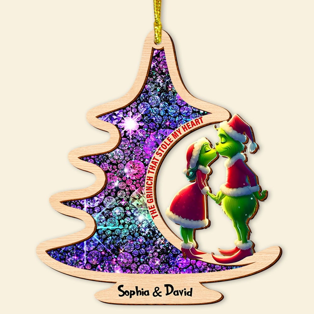 Personalized Gifts For Couple Christmas Ornament 02xqtn181124 Christmas Tree Couple Kissing-Homacus