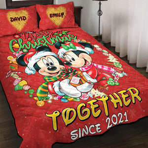 Personalized Gifts For Couple Christmas Red Quilt Bed Set 03ACQN291024-Homacus