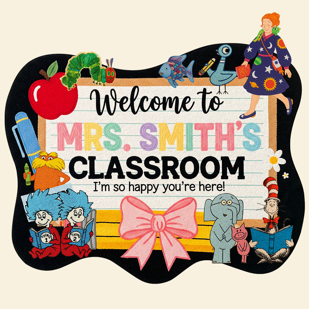 Classroom Welcome Mat Personalized Gifts For Teacher Shaped Doormat 04natn090825-Homacus